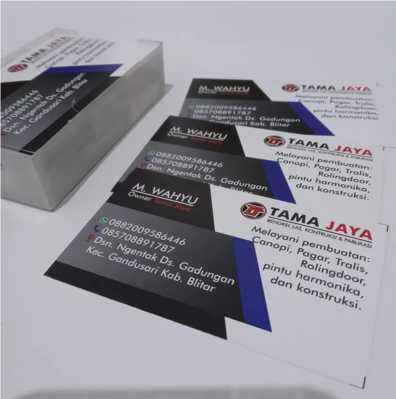 Kartu nama tama jaya rinonce print